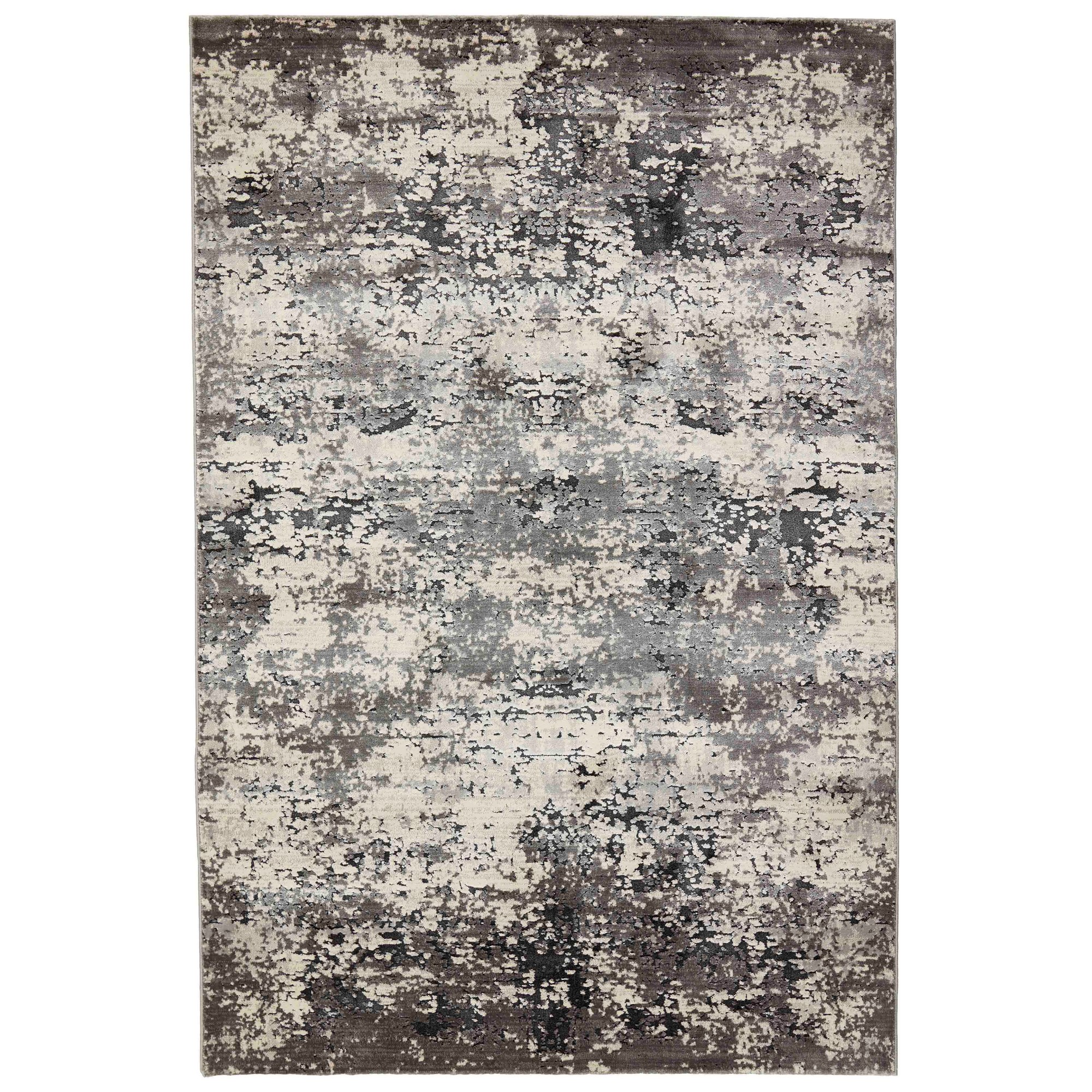 Noble Modern Abstract 7344a Zhx15 Rug In Charcoal Grey